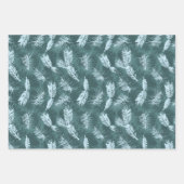 Blauw tapijtschelp Papierblad, set van 3 Inpakpapier Vel (Voorkant 3)