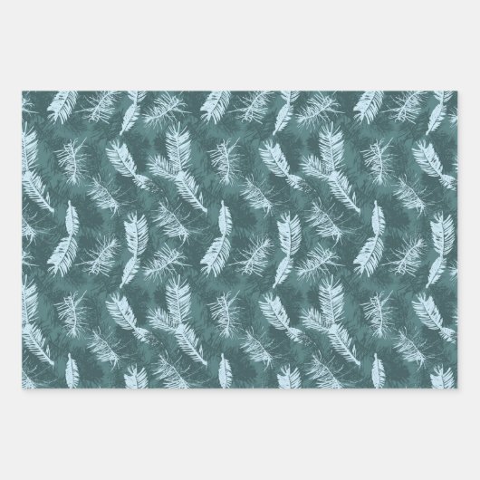 Blauw tapijtschelp Papierblad, set van 3 Inpakpapier Vel (Voorkant 3)