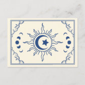 Blauw Tarot Kaart Gotische bruiloft RSVP (Achterkant)
