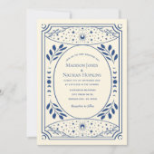 Blauw Tarot Kaart Gotische bruiloft uitnodiging (Voorkant)