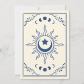 Blauw Tarot Kaart Gotische bruiloft uitnodiging (Achterkant)