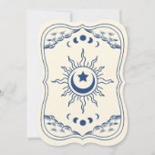 Blauw  Tarot Kaart Gotische bruiloft uitnodiging (Achterkant)