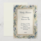 Blauw tartan babyshower uitnodiging (Voorkant / Achterkant)