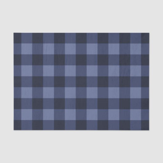 Blauw tartan geruit patroonprint tissuepapier (Voorkant)