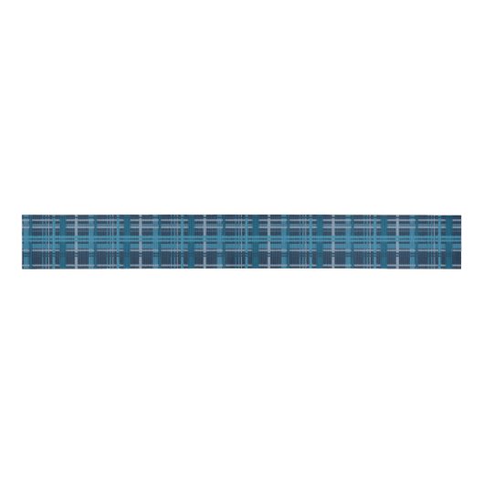 blauw tartan-patroon grosgrain lint (Voorkant)