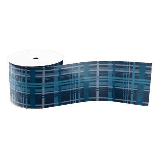 blauw tartan-patroon grosgrain lint (Spoel)