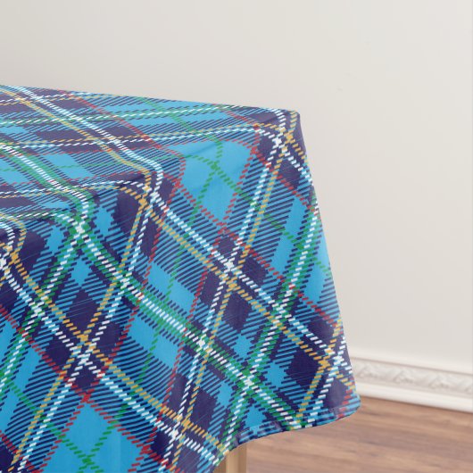 Blauw tartan ruit tafelkleed (Voorbeeld)