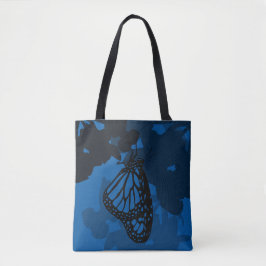 Blauw Tas met zwarte vlinder