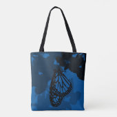 Blauw Tas met zwarte vlinder (Achterkant)
