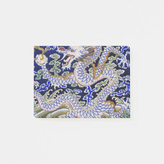 blauw  tattoo Embroidery dragon Post-it® Notes (Voorkant)
