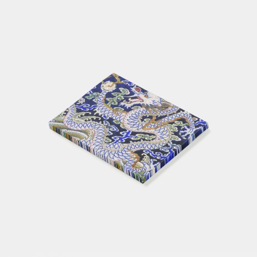 blauw  tattoo Embroidery dragon Post-it® Notes (Schuin)