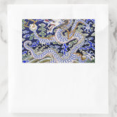 blauw  tattoo Embroidery dragon Rechthoekige Sticker (Tas)