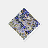 blauw tattoo Embroidery dragon Servet (Hoek)