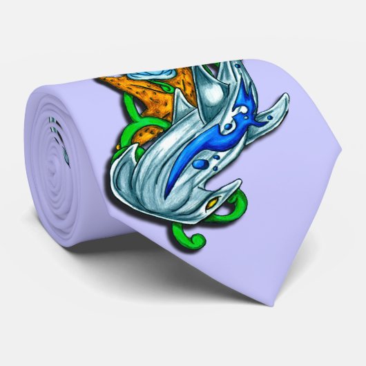 Blauw tattoo Hamerhead van RyuNeko-Artz Stropdas (Opgerold)