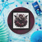 Blauw Teal Goud Agate Modern Glam Elegante Trouw Papieren Bordje (Feest)