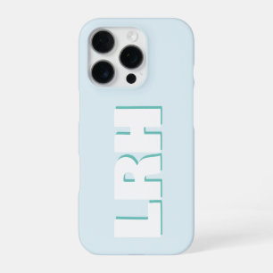 Blauw & Teal Groot Schone Stijl Monogram iPhone Ho 16 Pro Hoesje