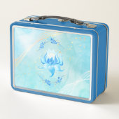 Blauw-Teal Harmonie Lotus – Vreedzame Bloei (Achterkant)