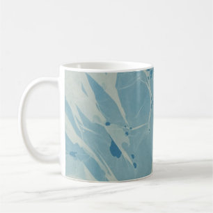 Blauw Teal Marmerend Abstract Kunst Koffiekopje Koffiemok