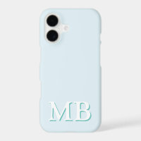 Blauw & Teal | Minimaal Modern Initiaal Monogram