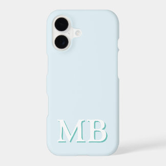 Blauw & Teal | Minimaal Modern Initiaal Monogram