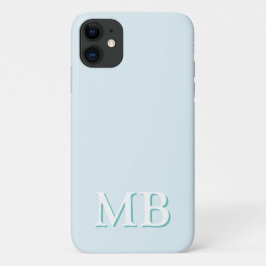 Blauw & Teal | Minimaal Modern Initiaal Monogram Case-Mate iPhone Case