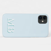 Blauw & Teal | Minimaal Modern Initiaal Monogram Case-Mate iPhone Case (Achterkant (horizontaal))
