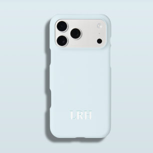 Blauw Teal Modern Minimalistisch Initieel Monogram iPhone 15 Pro Case