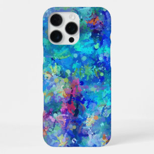 Blauw Teal Paars Aquarel Abstractie iPhone 16 Pro Max Hoesje
