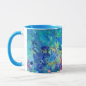 Blauw Teal Paars Aquarel Abstractie Mok (Links)