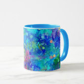 Blauw Teal Paars Aquarel Abstractie Mok (Voorkant rechts)