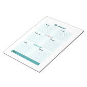 Blauw Teal Planner Schema Wekelijks Notitieblok (Schuin)