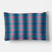 Blauw Teal Roze Tartan Gepersonaliseerd Etui (Achterkant)