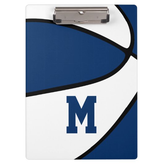 blauw team kleuren basketbal coach varsity letter klembord (Voorkant)