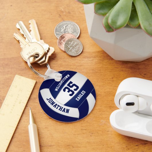 Blauw Team Kleuren Jongens Meisjes Volleybal Sleutelhanger (Bureau)