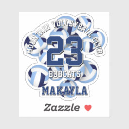 Blauw Team Kleuren Volleyballen Cluster W kinder n Sticker