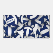 Blauw team kleuren volleyballen patroon gepersonal bureaumat (Voorkant)