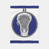 Blauw team van Lacrosse Player Fleece Deken (Voorkant)