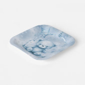 Blauw Teddy Bear Papier Bord (Gebogen)
