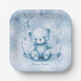 Blauw Teddy Bear Papier Bord