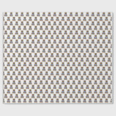 Blauw Teddy Bears Wrapping Paper Cadeaupapier (Vlak)