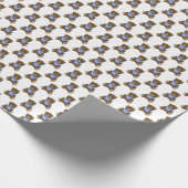 Blauw Teddy Bears Wrapping Paper Cadeaupapier (Hoek)