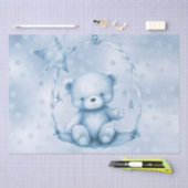 Blauw Teddy Beer Tissue Papier (Craft)