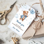 Blauw Teddybeer 1e Verjaardag Dank u Label Cadeaulabel