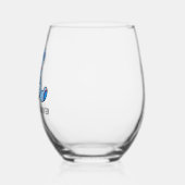blauw teddybeer baby shower (naam) Drinkware Set Wijnglas Zonder Voet (Links)