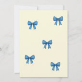 Blauw teddybeer babyshower uitnodiging | (Achterkant)