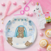 Blauw Tederbeer Baby Shower Bord (Feest)