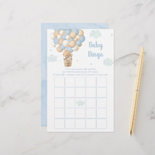 Blauw Tedere Ballonnen Baby Shower Bingo Spel
