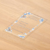 Blauw Tedi Beer Baby Shower Uitnodiging (Laagn)