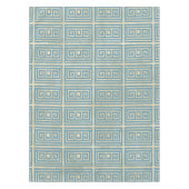  blauw teel Grieks Meander Patroon Tafelkleed (Voorkant)