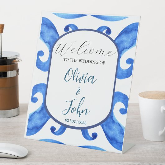 Blauw teelbalkbord voor de Middellandse Zee Reclamebord Met Voetstuk (Insitu)